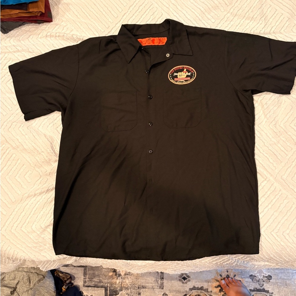 Red Kap “The Busted Knuckle Garage” Mechanic Work Shirt – Men’s XL